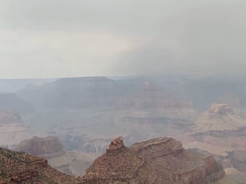Smoke from the Dragon Bravo fire in the Grand Canyon.